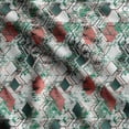 thumbnail image 1 of Soimoi Geometrical Printed, Cotton Satin Spandex, Sewing Fabric by The Yard 54 Inch Wide, Decorative Fabric for Dresses and Home Accents, Red, 1 of 1