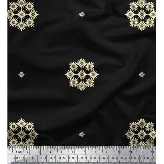 Soimoi Georgette Viscose Fabric Artistic Floral Print Sewing Fabric Yard 42 Inch Wide