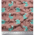 thumbnail image 1 of Soimoi Georgette Viscose Fabric Artistic Floral & Rabbit Animal Printed Craft Fabric by The Yard 42 Inch Wide, 1 of 1
