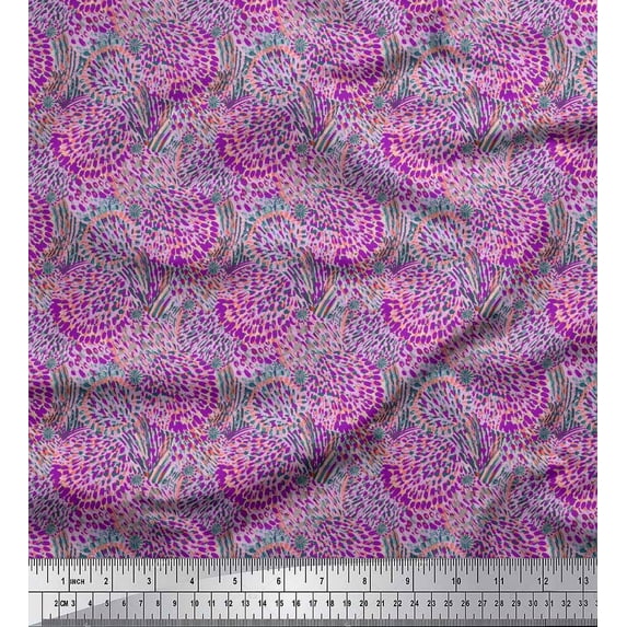 Soimoi Georgette Viscose Fabric Brush Stroke Abstract Print Fabric by Yard 42 Inch Wide