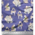 thumbnail image 1 of Soimoi Georgette Viscose Fabric Deer,Elephant & Rabbit Kids Decor Fabric Printed Yard 42 Inch Wide, 1 of 1