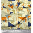 thumbnail image 1 of Soimoi Georgette Viscose Fabric Dot,Branches & Triangle Geometric Printed Craft Fabric by The Yard 42 Inch Wide, 1 of 1