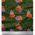 thumbnail image 1 of Soimoi Georgette Viscose Fabric Dot,Leaves & Aster Floral Print Fabric by the Yard 42 Inch Wide, 1 of 1