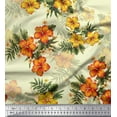 thumbnail image 1 of Soimoi Georgette Viscose Fabric Floral & Leaves Tropical Decor Fabric Printed Yard 42 Inch Wide, 1 of 1