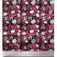 thumbnail image 1 of Soimoi Georgette Viscose Fabric Horror Skull Halloween Print Fabric by The Yard 42 Inch Wide, 1 of 1