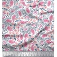 thumbnail image 1 of Soimoi Georgette Viscose Fabric Leaves,Floral & Paisley Block Printed Fabric 1 Yard 42 Inch Wide, 1 of 3