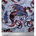 thumbnail image 1 of Soimoi Georgette Viscose Fabric Leaves Paisley Printed Fabric 1 Yard 42 Inch Wide, 1 of 1