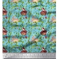 thumbnail image 1 of Soimoi Georgette Viscose Fabric Leaves & Rabbit Animal Print Fabric by The Yard 42 Inch Wide, 1 of 3