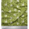 thumbnail image 1 of Soimoi Georgette Viscose Fabric Leaves & Rose Floral Print Sewing Fabric Yard 42 Inch Wide, 1 of 1