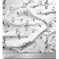 thumbnail image 1 of Soimoi Georgette Viscose Fabric Notes Musical Instrument Decor Fabric Printed Yard 42 Inch Wide, 1 of 3
