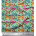 thumbnail image 1 of Soimoi Georgette Viscose Fabric Stripes & Butterfly Print Fabric by Yard 42 Inch Wide, 1 of 3