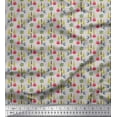 thumbnail image 1 of Soimoi Georgette Viscose Fabric Text,Tree & Owl Cartoon Print Sewing Fabric Yard 42 Inch Wide, 1 of 1
