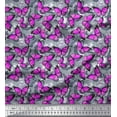 thumbnail image 1 of Soimoi Georgette Viscose Fabric Texture & Butterfly Print Fabric by The Yard 42 Inch Wide, 1 of 1