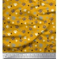 thumbnail image 1 of Soimoi Gold Cotton Poplin Fabric Paw Dog Printed Craft Fabric by the Yard 42 Inch Wide, 1 of 3