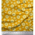 thumbnail image 1 of Soimoi Gold polyester Crepe Fabric Lemon Slice Vegetable Printed Fabric 1 Yard 42 Inch Wide, 1 of 3