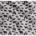 thumbnail image 1 of Soimoi Gray Cotton Cambric Fabric Stencil Cow & Pig Animal Printed Craft Fabric by the Yard 42 Inch Wide, 1 of 7
