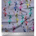 thumbnail image 1 of Soimoi Gray Cotton Duck Fabric Colorful Flower Watercolor Print Fabric by Yard 42 Inch Wide, 1 of 3