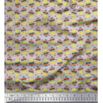 thumbnail image 1 of Soimoi Gray Cotton Duck Fabric Geometric & Strawberry Fruit Print Fabric by the Yard 58 Inch Wide, 1 of 3