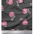 thumbnail image 1 of Soimoi Gray Cotton Duck Fabric Grandiflora Roses Floral Fabric Prints By Yard 42 Inch Wide, 1 of 3