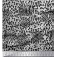 thumbnail image 1 of Soimoi Gray Cotton Duck Fabric Leopard & Tiger Animal Skin Printed Fabric 1 Yard 44 Inch Wide, 1 of 3