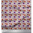 thumbnail image 1 of Soimoi Gray Cotton Duck Fabric Ranunculus & Chrysanthemum Floral Print Fabric by Yard 42 Inch Wide, 1 of 3