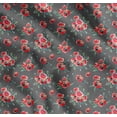 thumbnail image 1 of Soimoi Gray Cotton Poplin Fabric Leaves & Ranunculus Floral Fabric Prints By Yard 56 Inch Wide, 1 of 7