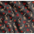 thumbnail image 1 of Soimoi Gray Cotton Voile Fabric Bunny & Heart Printed Craft Fabric by the Yard 42 Inch Wide, 1 of 7