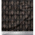 thumbnail image 1 of Soimoi Gray Cotton Voile Fabric Paisley Geometric Print Sewing Fabric BTY 58 Inch Wide, 1 of 3