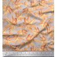 thumbnail image 1 of Soimoi Gray Heavy Canvas Fabric Autumn Leaves Print Fabric by the Yard 58 Inch Wide, 1 of 3