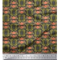 thumbnail image 1 of Soimoi Gray Heavy Canvas Fabric Leaves & Begonia Floral Decor Fabric Printed Yard 58 Inch Wide, 1 of 3
