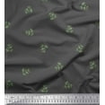 thumbnail image 1 of Soimoi Gray Japan Crepe Satin Fabric Leaf Leaves Printed Craft Fabric by the Yard 42 Inch Wide, 1 of 3