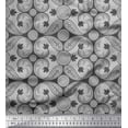 thumbnail image 1 of Soimoi Gray Japan Crepe Satin Fabric Paisleys Paisley Print Sewing Fabric BTY 44 Inch Wide, 1 of 3