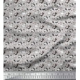 thumbnail image 1 of Soimoi Gray Moss Georgette Fabric Snowman & Penguin Cartoon Print Fabric by Yard 42 Inch Wide, 1 of 3