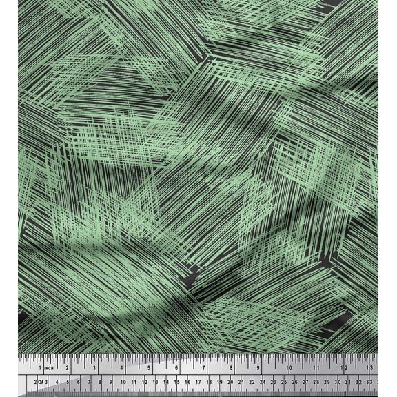 Soimoi Gray Poly Georgette Fabric Abstracts Abstract Print Fabric by the Yard 42 Inch Wide