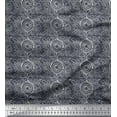 thumbnail image 1 of Soimoi Gray Poly Georgette Fabric Blocks Block Print Fabric by The Yard 52 Inch Wide, 1 of 3