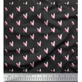 thumbnail image 1 of Soimoi Gray Poly Georgette Fabric Pink Heart Printed Craft Fabric by the Yard 42 Inch Wide, 1 of 3