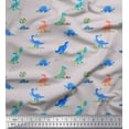 thumbnail image 1 of Soimoi Gray Rayon Crepe Fabric Balloon & Dinosaur Kids Decor Fabric Printed Yard 46 Inch Wide, 1 of 3