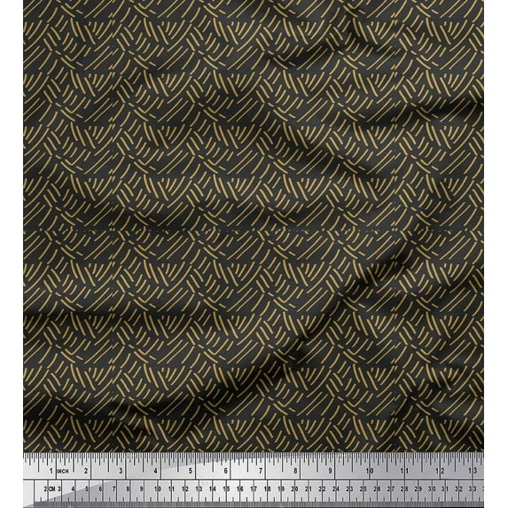 Soimoi Gray Rayon Fabric Brush Stroke Abstract Print Fabric by the Yard 42 Inch Wide