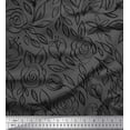 thumbnail image 1 of Soimoi Gray Rayon Fabric Leaves & Rose Floral Print Fabric by the Yard 56 Inch Wide, 1 of 3