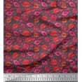 thumbnail image 1 of Soimoi Gray Velvet Fabric Heart & Lips Women Print Sewing Fabric Yard 58 Inch Wide, 1 of 3