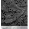 thumbnail image 1 of Soimoi Gray Viscose Chiffon Fabric Artistic Leaves Print Fabric by Yard 42 Inch Wide, 1 of 3