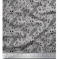 thumbnail image 1 of Soimoi Gray polyester Crepe Fabric Brush Stroke & Dots Abstract Print Fabric by the Yard 52 Inch Wide, 1 of 3