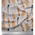 thumbnail image 1 of Soimoi Gray polyester Crepe Fabric Eagle Feather Print Fabric by the Yard 42 Inch Wide, 1 of 3