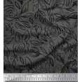 thumbnail image 1 of Soimoi Gray polyester Crepe Fabric Leaves & Rose Floral Print Fabric by Yard 42 Inch Wide, 1 of 3