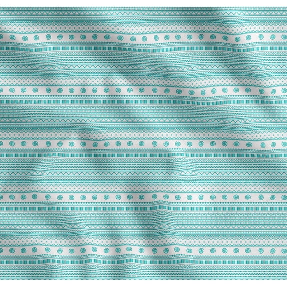 Soimoi Green Cotton Cambric Fabric African Tribal Printed Craft Fabric by the Yard 42 Inch Wide