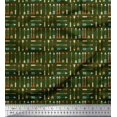 thumbnail image 1 of Soimoi Green Cotton Cambric Fabric Arrow Tribal Printed Fabric 1 Yard 42 Inch Wide, 1 of 3