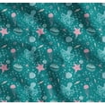 thumbnail image 1 of Soimoi Green Cotton Cambric Fabric Jellyfish & Octopus Ocean Print Sewing Fabric Yard 42 Inch Wide, 1 of 7
