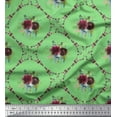 thumbnail image 1 of Soimoi Green Cotton Cambric Fabric Leaves,Floral & Diamond Geometric Print Fabric by The Yard 42 Inch Wide, 1 of 3