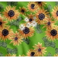 thumbnail image 1 of Soimoi Green Cotton Cambric Fabric Leaves & Sunflower Floral Print Fabric by Yard 42 Inch Wide, 1 of 7