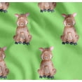 thumbnail image 1 of Soimoi Green Cotton Cambric Fabric Pig Animal Printed Craft Fabric by the Yard 56 Inch Wide, 1 of 7